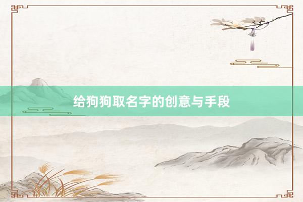 给狗狗取名字的创意与手段
